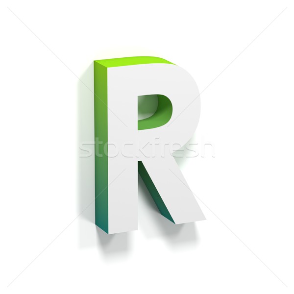 Green gradient and soft shadow letter R Stock photo © djmilic