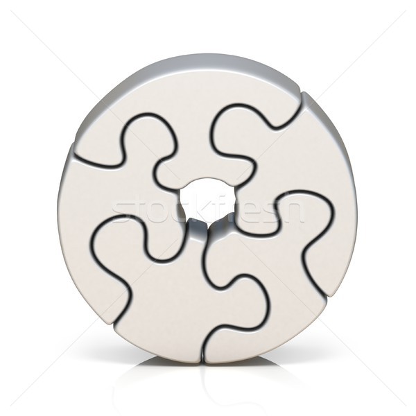 White puzzle jigsaw letter O 3D Stock photo © djmilic