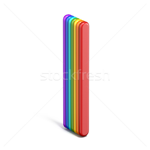 Tęczy chrzcielnica litera i 3D ilustracja Zdjęcia stock © djmilic