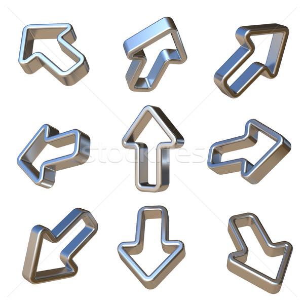 Metal dimensional arrows 3D Stock photo © djmilic