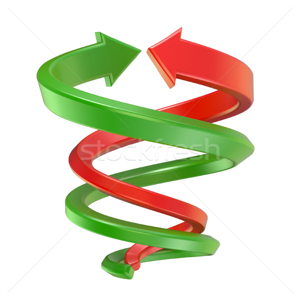 Red and green spiral arrows. 3D Stock photo © djmilic