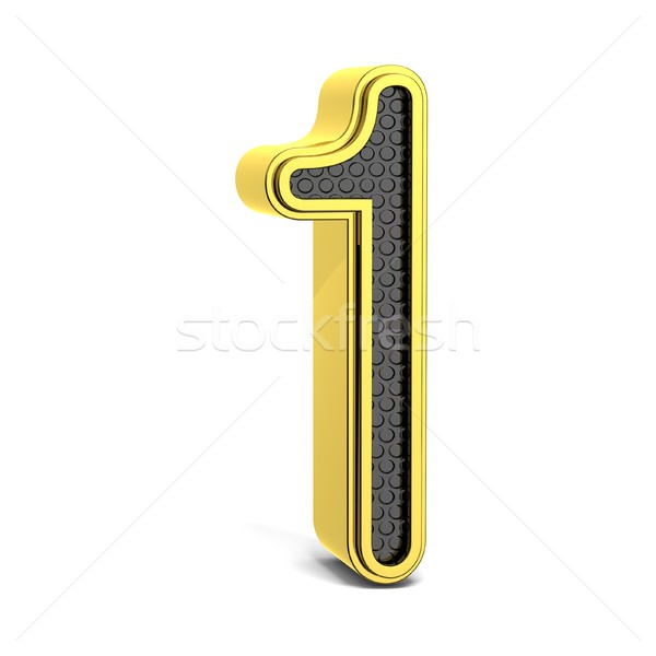 Golden and black round font. Number 1. 3D Stock photo © djmilic