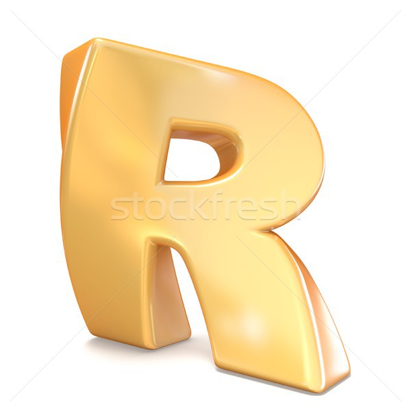 Orange twisted font uppercase letter R 3D Stock photo © djmilic