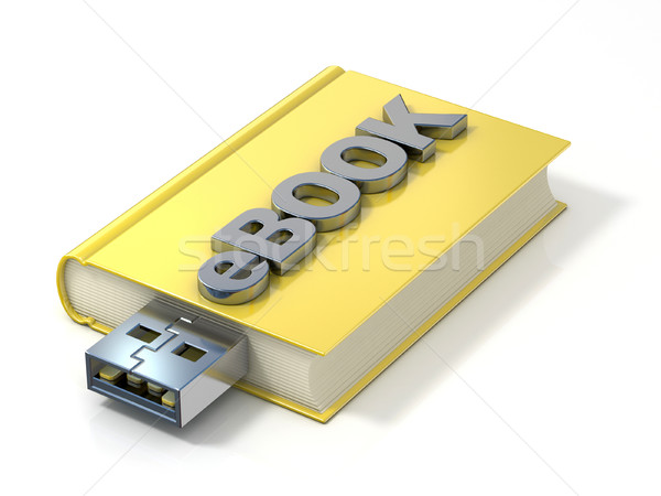 Stockfoto: Ebook · usb · plug · 3D · 3d · render · illustratie