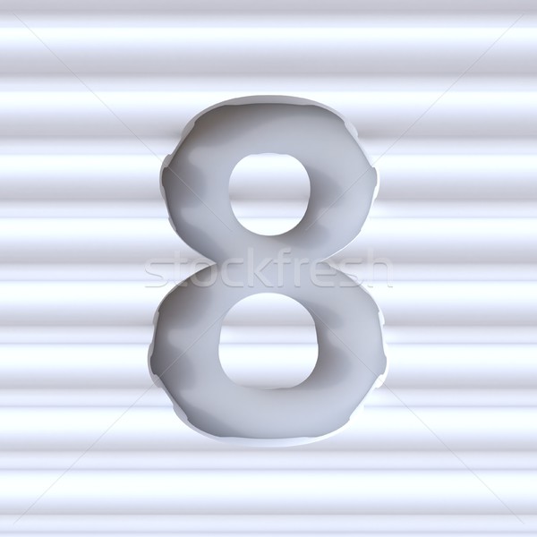 Cut out font in wave surface NUMBER 8 EIGHT 3D Stock photo © djmilic