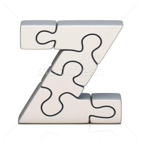 Biały puzzle pismo z 3D 3d Zdjęcia stock © djmilic