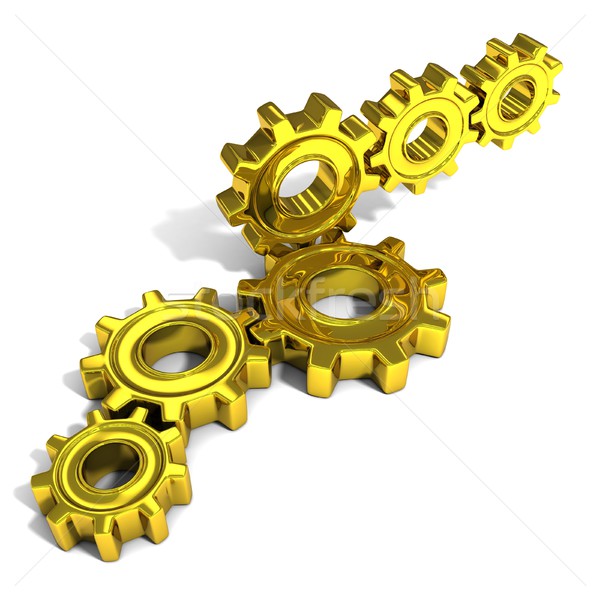 Stacks of metal gear wheels, 3D Stock photo © djmilic