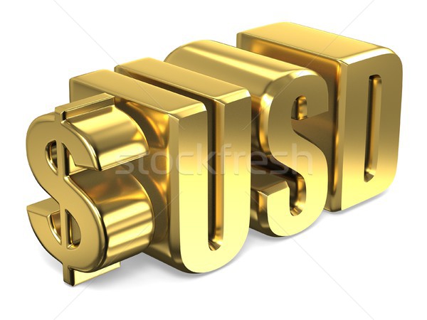 Dollar USD golden currency sign 3D Stock photo © djmilic