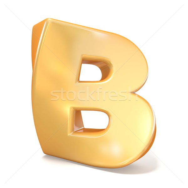 Orange twisted font uppercase letter B 3D Stock photo © djmilic