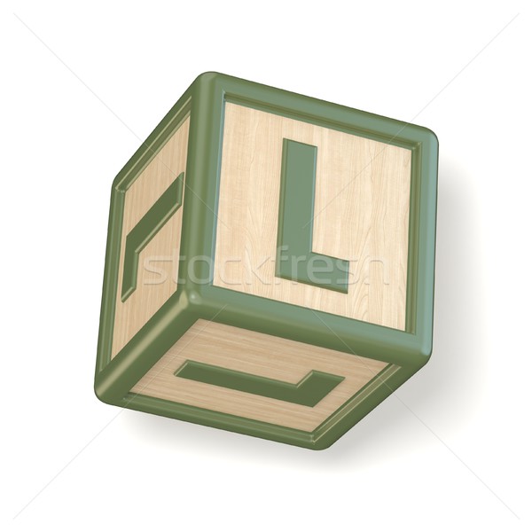 Lettre l bois alphabet blocs police 3D [[stock_photo]] © djmilic
