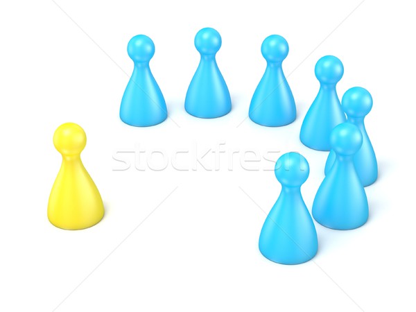 Interview with staff. Scene made of toy pawns. 3D Stock photo © djmilic