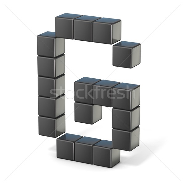8 bit font. Capital letter G. 3D Stock photo © djmilic
