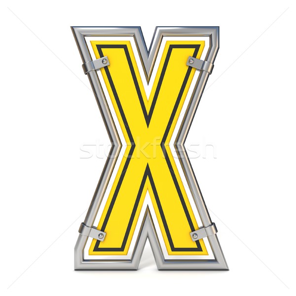 Framed traffic road sign FONT letter X 3D Stock photo © djmilic