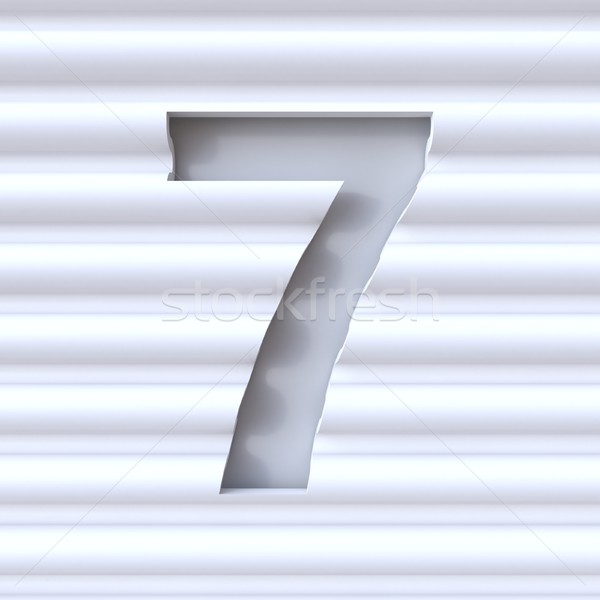 Cut out font in wave surface NUMBER 7 SEVEN 3D Stock photo © djmilic