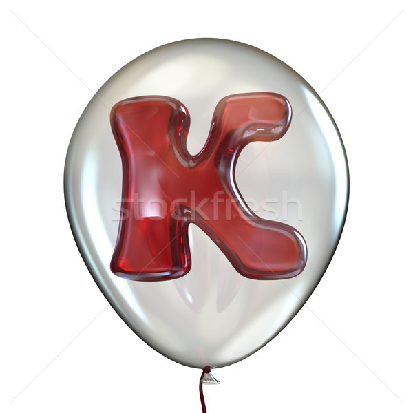 Stock photo: Letter K in transparent balloon 3D