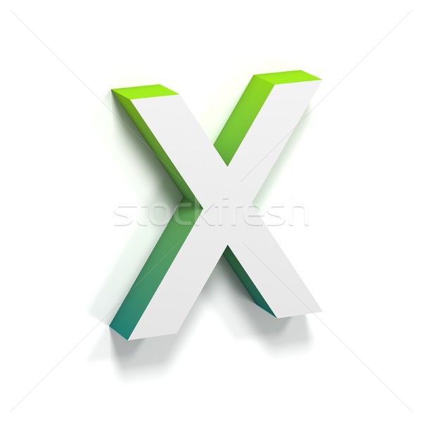 Green gradient and soft shadow letter X Stock photo © djmilic