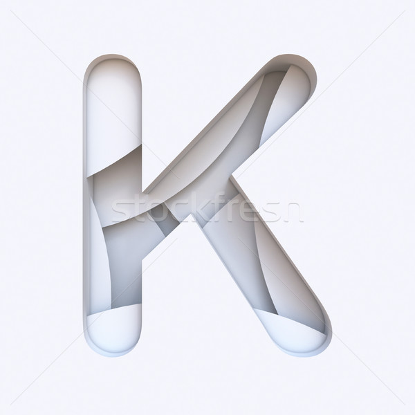 White abstract layers font Letter K 3D Stock photo © djmilic