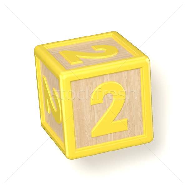 Foto d'archivio: Numero · due · legno · alfabeto · blocchi · carattere