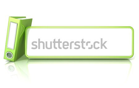 Green office binder folder, with white copy space table. 3D Stock photo © djmilic