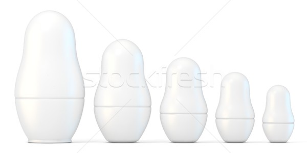 Set of white unpainted matryoshka dolls. 3D Stock photo © djmilic