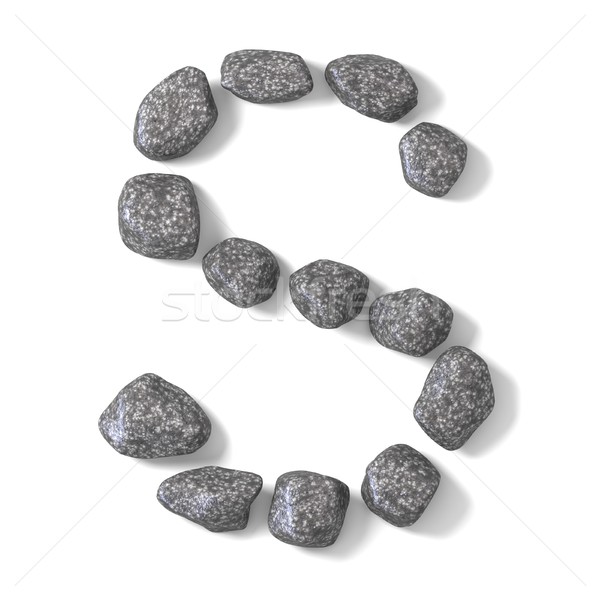 Font made of rocks LETTER S 3D Stock photo © djmilic