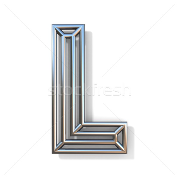 Wire outline font letter L 3D Stock photo © djmilic