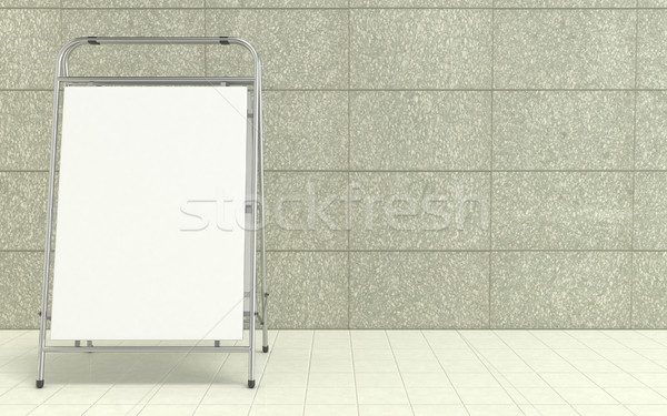 Blank white advertising stand, with copy space board in front of Stock photo © djmilic