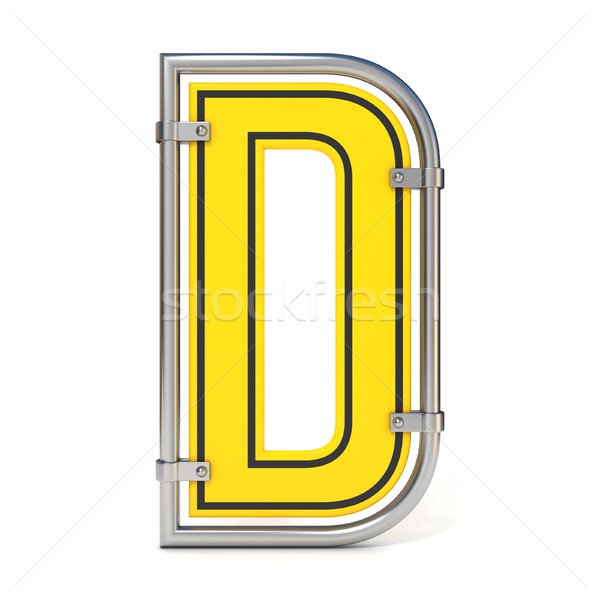 Framed traffic road sign FONT letter D 3D Stock photo © djmilic