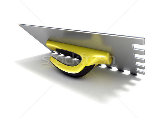 Finishing trowel with yellow black rubber handle. 3D Stock photo © djmilic