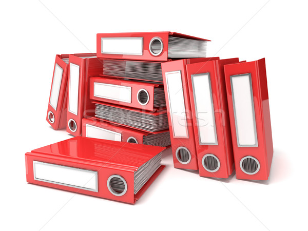 Batch of binders, red office folders. 3D Stock photo © djmilic