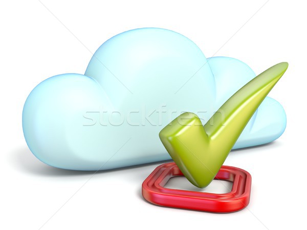 ícone nuvem verde verificar 3D Foto stock © djmilic