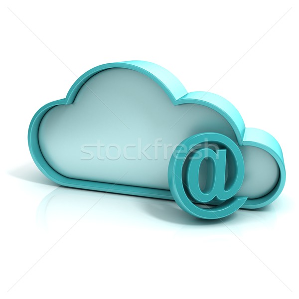 Сток-фото: облаке · почты · 3D · значок · компьютера · изолированный · служба
