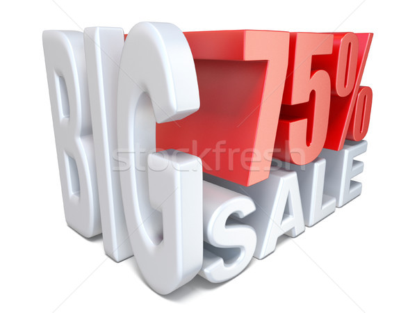 White red big sale sign PERCENT 75 3D Stock photo © djmilic