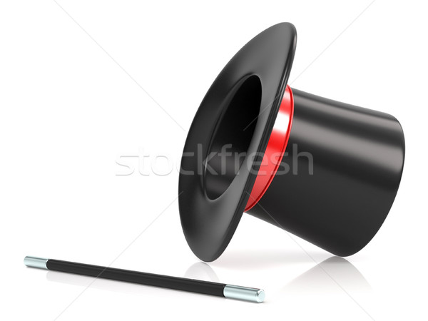 Magic wand and hat. 3D Stock photo © djmilic