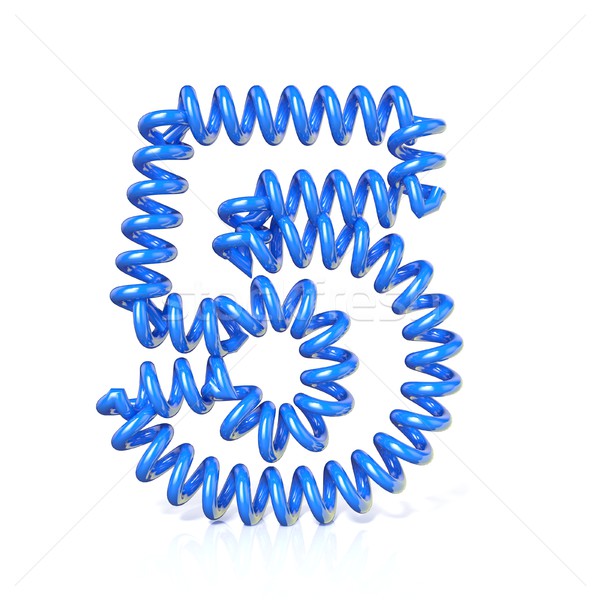 Spring, spiral cable number FIVE 5 3D Stock photo © djmilic