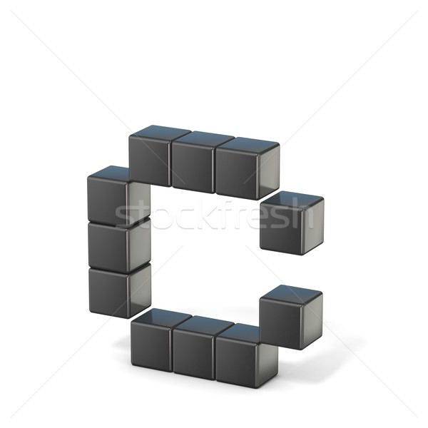 8 bit font. Lowercase letter C. 3D Stock photo © djmilic