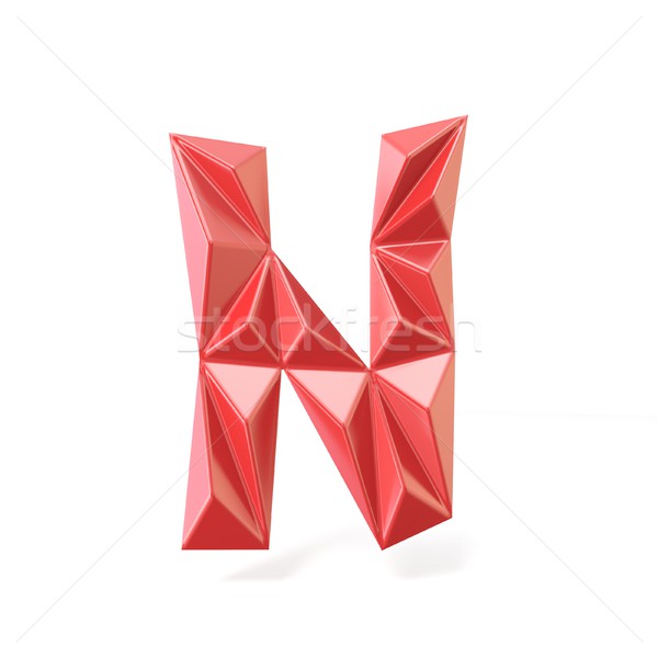 Red modern triangular font letter N. 3D Stock photo © djmilic