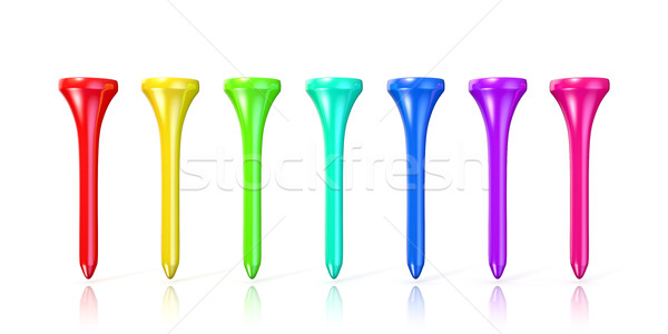 Colorful golf tees. 3D Stock photo © djmilic