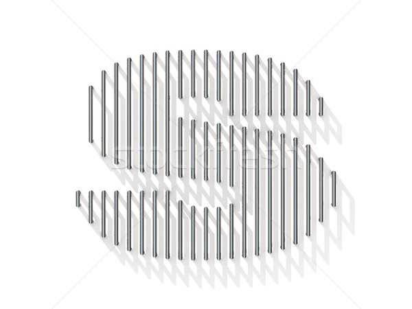 Silver, steel wire font. Letter S Stock photo © djmilic