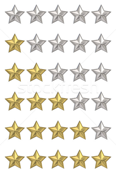 Voting concept. Rating five stars. Set of 3D render illustration Stock photo © djmilic