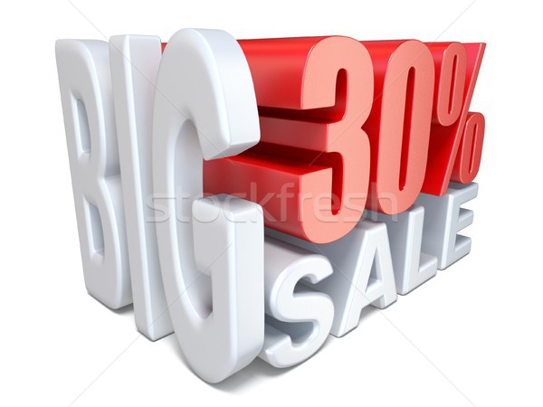 White red big sale sign PERCENT 30 3D Stock photo © djmilic
