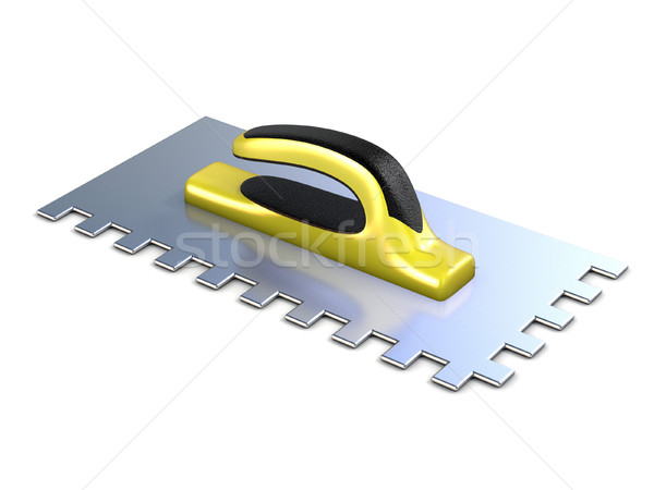 Finishing trowel with yellow black rubber handle. 3D Stock photo © djmilic
