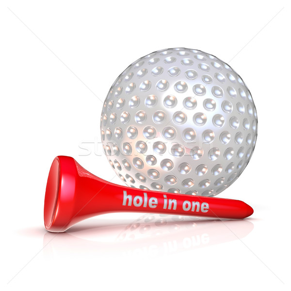 Golf ball and tee. Hole in one sign Stock photo © djmilic