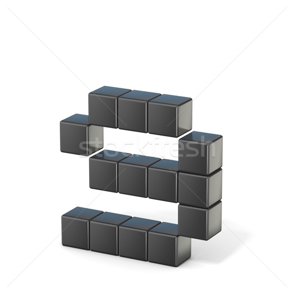 8 bit font. Lowercase letter G. 3D Stock photo © djmilic