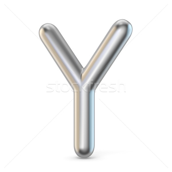 Metal alphabet symbol. Letter Y 3D Stock photo © djmilic