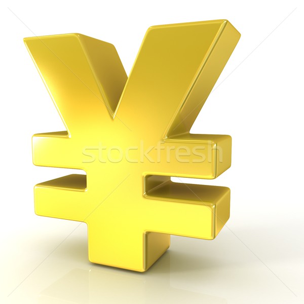 Japonés yen 3D dorado signo aislado Foto stock © djmilic