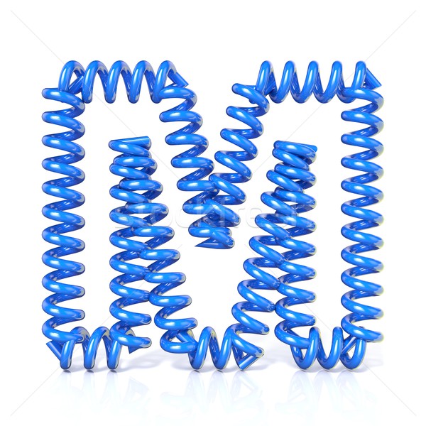 Stock photo: Spring, spiral cable font collection letter - M. 3D
