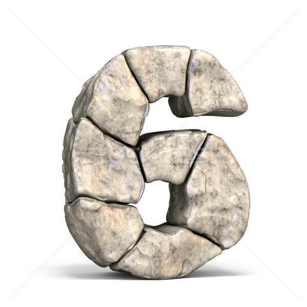 Stone font number 6 SIX 3D Stock photo © djmilic