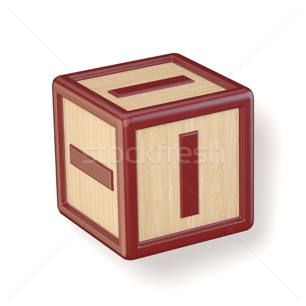 Letter I wooden alphabet blocks font rotated. 3D Stock photo © djmilic