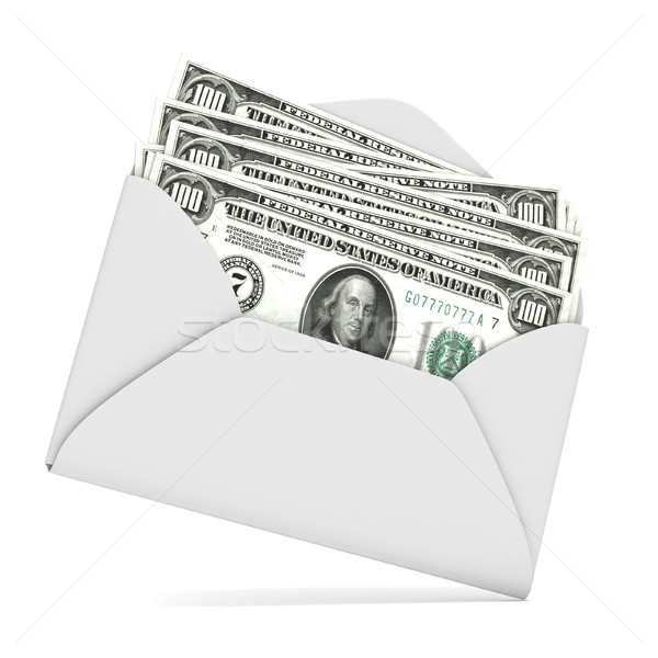 Dollars in envelope. 3D Stock photo © djmilic